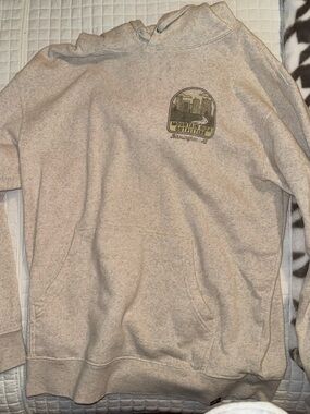 LG Cream Hoodie with Red Logo Accent